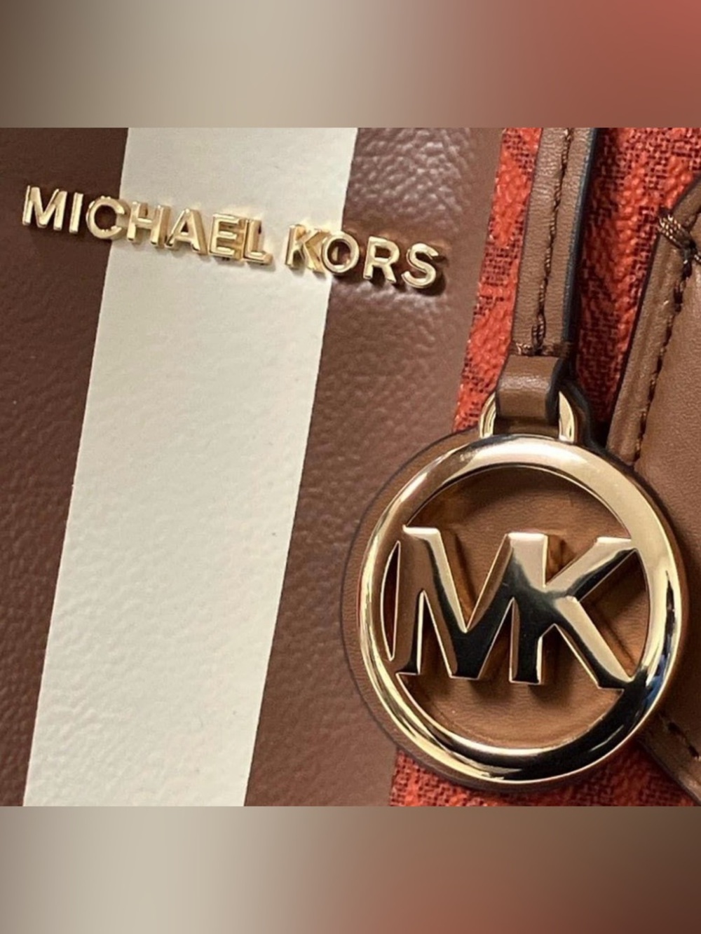 Michael Kors Eva Large Tote - Deep Orange NWT - Picture 6 of 7